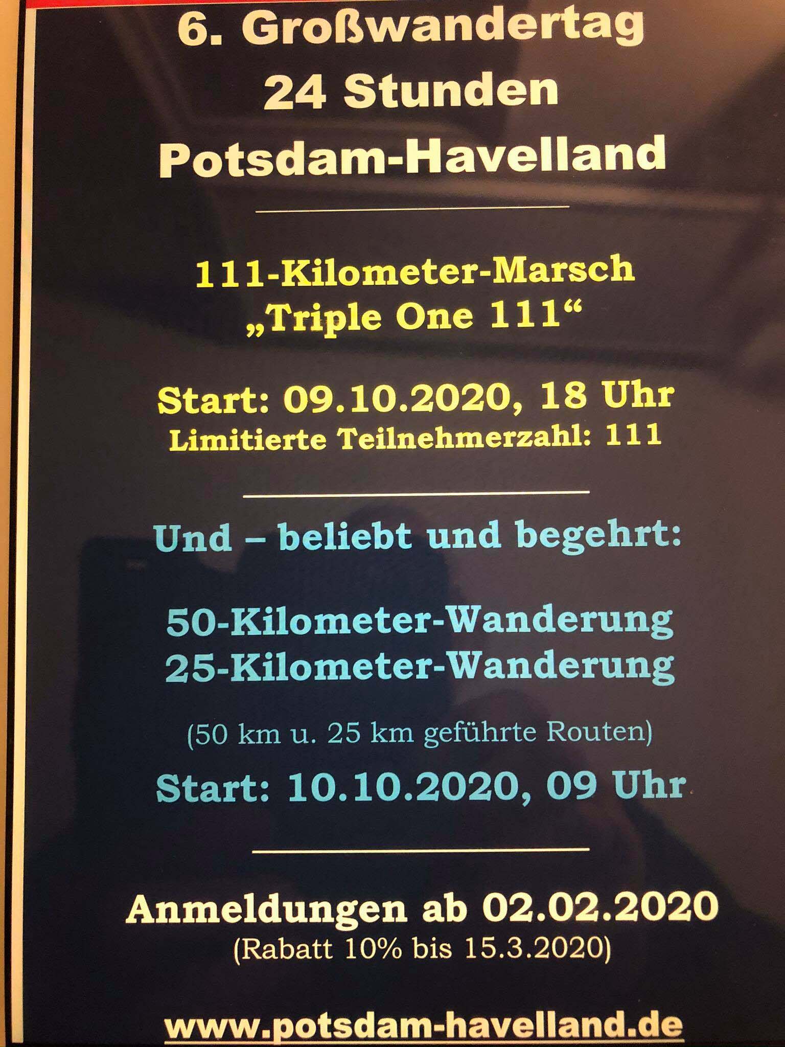 24 Stunden Potsdam-Havelland mit 25 und 50Km Variante 1 Potsdam - Havelland