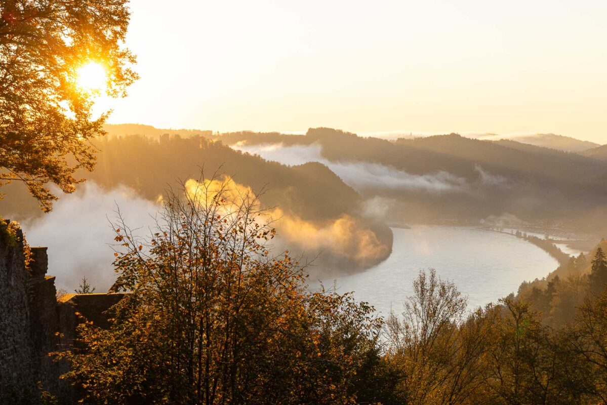 Die Donau bei Sonnenaufgang