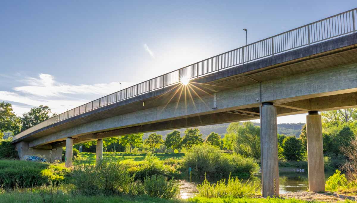 Brauereien und Bunkeranlagen - Wanderung in Breitengrüßbach 10 Main Brücke in Kemmern