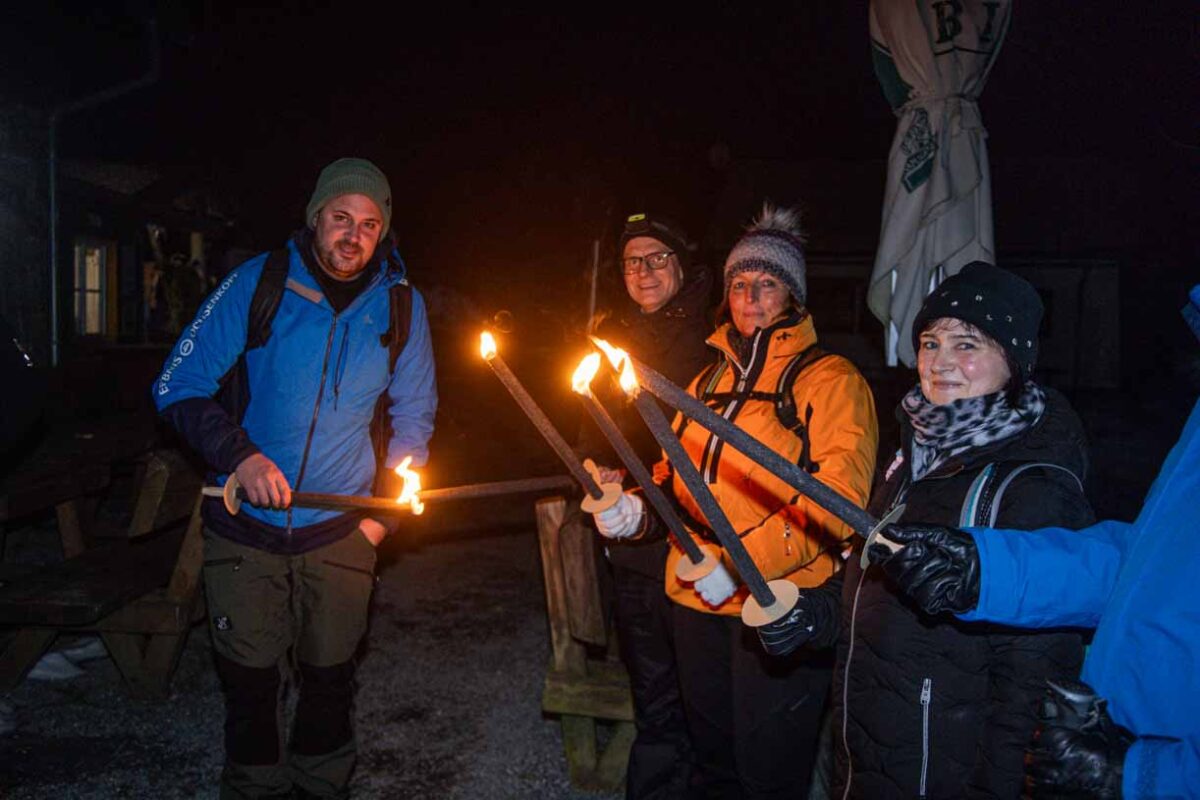 Winter am Ochsenkopf - Der Winter Wandertag 10 Romantik zum Abschluss der Hüttenwanderung mit Fackeln