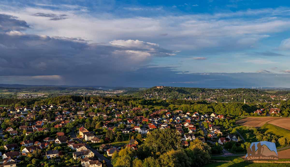 Coburg Rundwanderweg C7 - Burgen und Biergärten 5 C7 Blick über Scheuerfeld zur Veste in Coburg